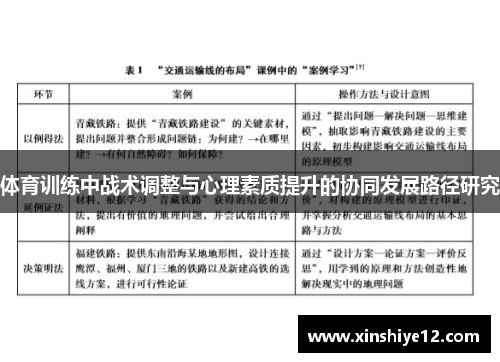 体育训练中战术调整与心理素质提升的协同发展路径研究